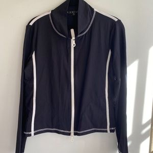 Zip up Athleisure Jacket Joia New Black with white trim size small